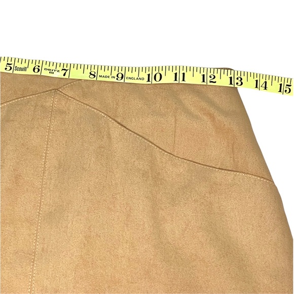 Bianco Couture Faux Suede Women’s 9 Soft Skirt Connecting Front Pockets Zipper - Picture 10 of 12